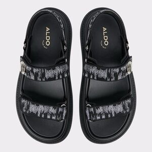 NWOT • ALDO • Linette Pillow Walk Footbed Sandals • 🖤 Black Combo 🖤• Size 8.5